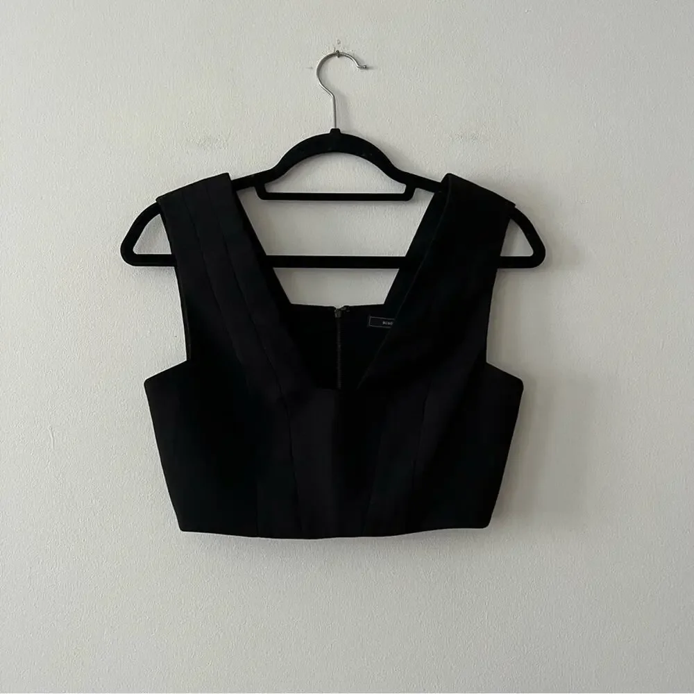 BCBGMaxAzria Rina Black Crop Top